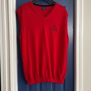 Burberry Golf Red Sweater Vest The Old Course St. Andrew’s Links Size XL